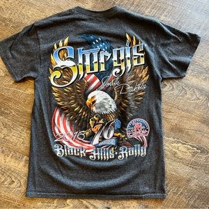 Sturgis South Dakota 2016 76th Annual Black Hills Rally Gray T-shirt w/Eagle